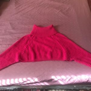 pink sweater crop